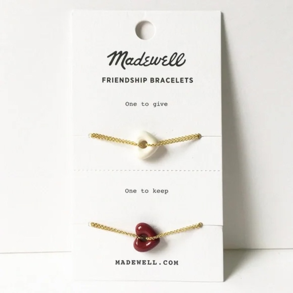 Madewell Heart Chain Friendship Bracelet Set